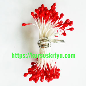 Putik imitasi 2 mm merah, 48 pcs (Mbs066)
