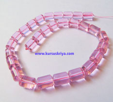 Manik Gelas Pink Model Tabung per renteng (BAW0377)