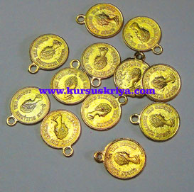Liontin Kalung Model Koin Warna Emas isi12 pcs (BAW0254) - Image 2