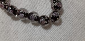Manik kaca hitam 8 mm