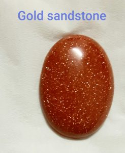 Gold sand stone chabochon oval