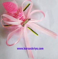 Korsase bunga pink organdi