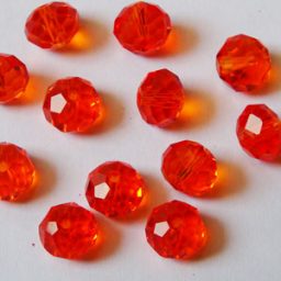 Manik kristal orange 10 mm