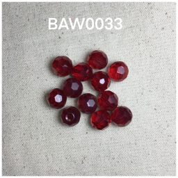 Kristal bulat 10 mili,merah opaque