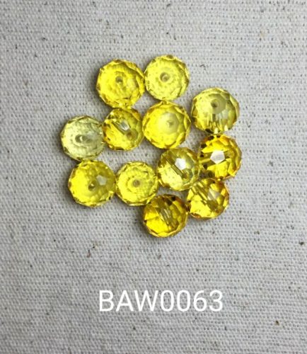 Manik kristal bulat oval 10 mili warna lemon cadmium clear per lusin(BAW0063) - Image 2