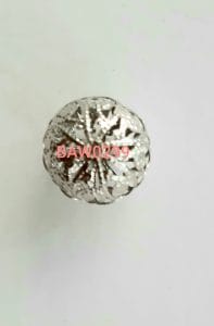Manik logam bulat 18 mm ukir terawang