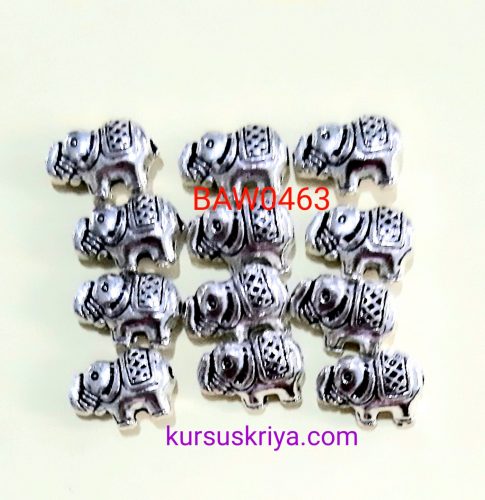 Manik logam gajah silver 10 mm