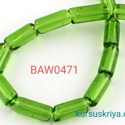 Manik kaca tabung 10 mm light green