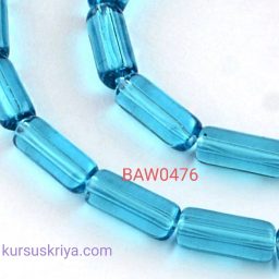 Manik kaca tabung 10 mm sky blue