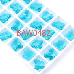Manik Kaca 14 mm kupu kupu aquamarine