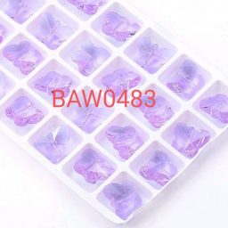 Manik kristal austria 14 mm kupu kupu light amethyst