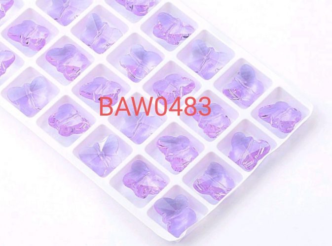 Manik kristal austria 14 mm kupu kupu light amethyst