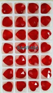 Manik kaca 14 mm hati warna siam