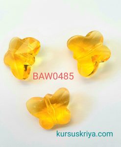 Manik kristal austria kupu kupu gold yellow