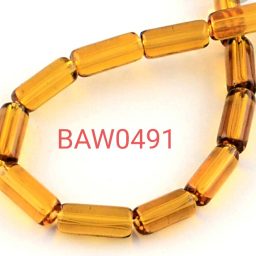 Manik kaca tabung oker 15 X 6 mm