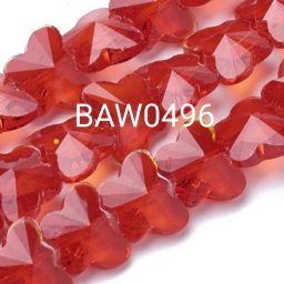 Manik-manik dari kaca kupu facet Red 10 mm isi 10 pcs (BAW0496)