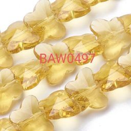 Manik kaca kupu 10 mm light khaki