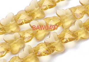 Manik kaca kupu 10 mm light khaki