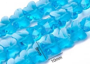Manik kaca kupu kupu 10 mm deep sky blue