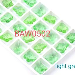 Manik kristal austria kupu-kupu facet 14 mm light green