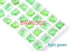 Manik kristal austria kupu-kupu facet 14 mm light green