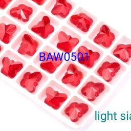 Manik kristal austria kupu-kupu facet 14 mm light siam