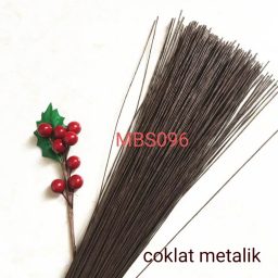 Kawat bunga stocking warna coklat metalik 24 G