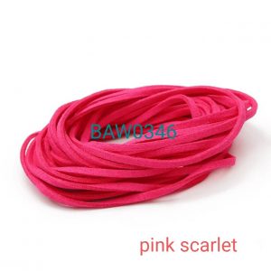 Tali flat suede imitasi pink scarlet
