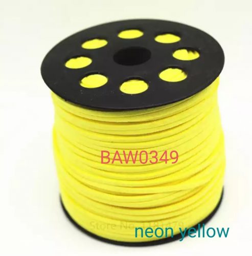 Tali flat suede imitasi neon yellow