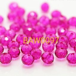 Manik kristal bulat facet 4 mm fuchsia