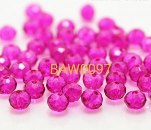 Manik kristal bulat facet 4 mm fuchsia
