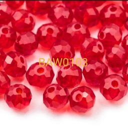 Manik kristal bulat facet 4 mm light siam clear