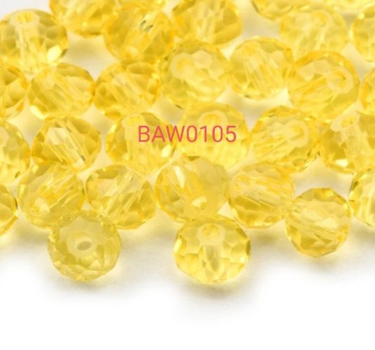 Manik kristal bulat facet 4 mm lemon clear 24 pcs (BAW0105)