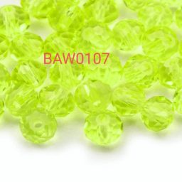 Manik-manik kristal bulat facet 4 mm light green clear