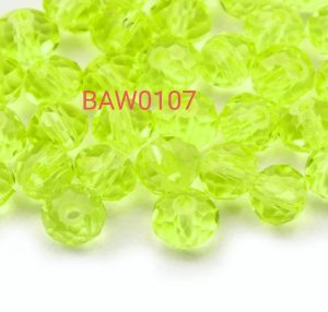 Manik-manik kristal bulat facet 4 mm light green clear