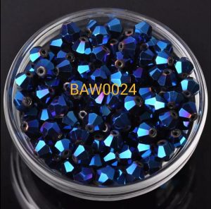 Manik kristal bicone 4 mm dark blue AB