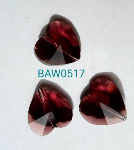 Manik kristal hati 14 mm purple isi 28 pcs