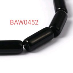 Manik kaca tabung 10 X 4 mm warna hitam