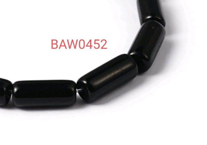 Manik kaca tabung 10 X 4 mm warna hitam