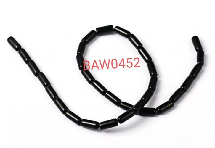 Manik kaca tabung 10 X 4 mm warna hitam