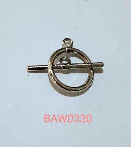 Clasp toggle metal silver 14 mm