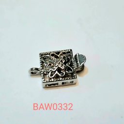 Clasp kotak rhodium silver
