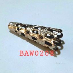Cone panjang metal warna silver motif terawang