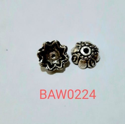 Cakram metal manik-manik size 10 mm warna antik silver isi 12 pcs (BAW0224)