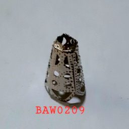Cone kerucut pendek motif terawang warna silver