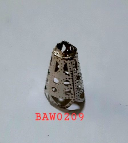 Cone kerucut pendek motif terawang warna silver