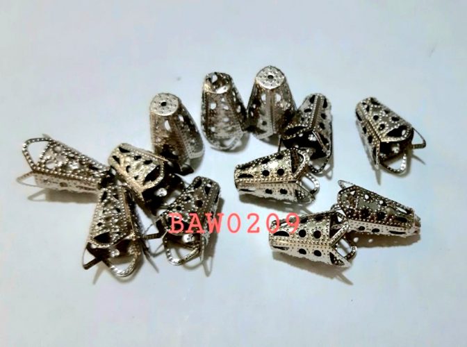 Cone kerucut pendek motif terawang warna silver