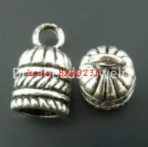 End tips silver tone diameter 8 mm