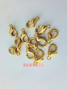 Clasp udang warna gold 11 X 5 mm