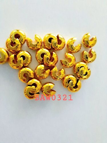 Crimp beads cover 5 mm gold plated